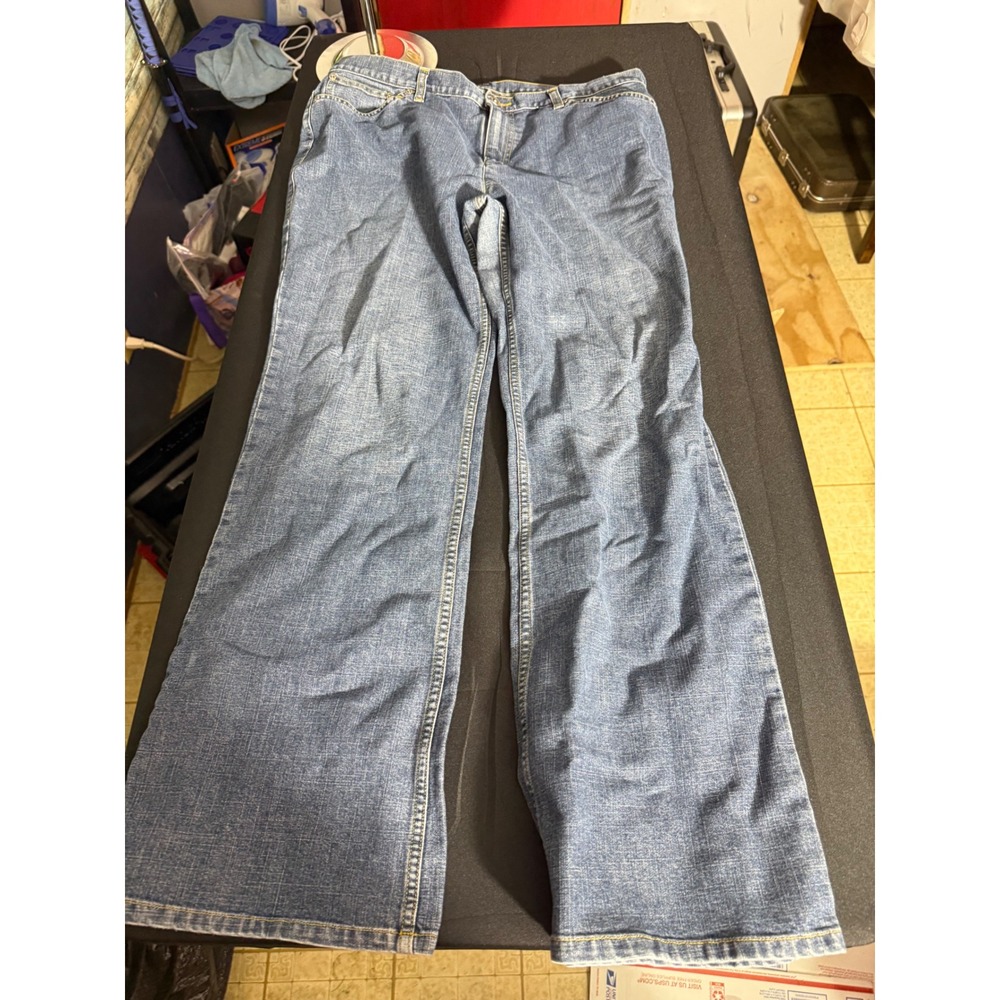 Jones New York Sport Flare Jeans 16 Blue Premium Stretch Denim Mid Rise EUC